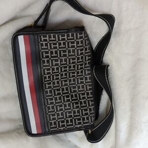 Tommy Hilfiger Black and White Crossbody Bag